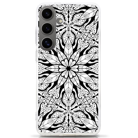 Seamless Tiling Pattern Hand Drawn Black White Samsung Galaxy S24 Ultra 6.9 Inch TPU UV Case from ArtsNow.com Front