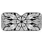 Seamless Tiling Pattern Hand Drawn Black White Car Windshield Sunshade