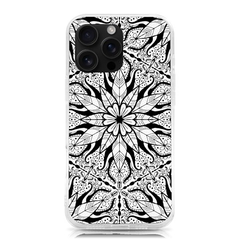 Seamless Tiling Pattern Hand Drawn Black White iPhone 16 Pro Max TPU UV Print Case from ArtsNow.com Front