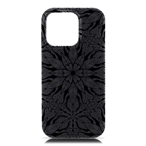 Seamless Tiling Pattern Hand Drawn Black White iPhone 16 Pro Max Black UV Print PC Hardshell Case from ArtsNow.com Front