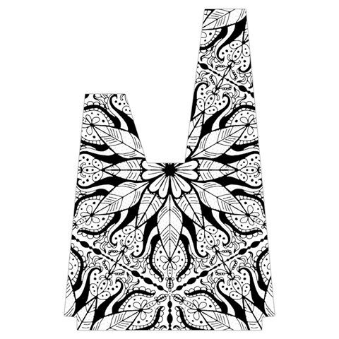 Seamless Tiling Pattern Hand Drawn Black White Japanese Wrist Knot Bag from ArtsNow.com Back