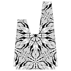 Seamless Tiling Pattern Hand Drawn Black White Japanese Wrist Knot Bag from ArtsNow.com Back