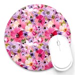 Pattern Seamless Texture Daisies Round Mousepad