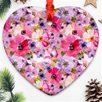 Pattern Seamless Texture Daisies Ornament (Heart)