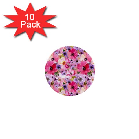 Pattern Seamless Texture Daisies 1  Mini Buttons (10 pack)  from ArtsNow.com Front