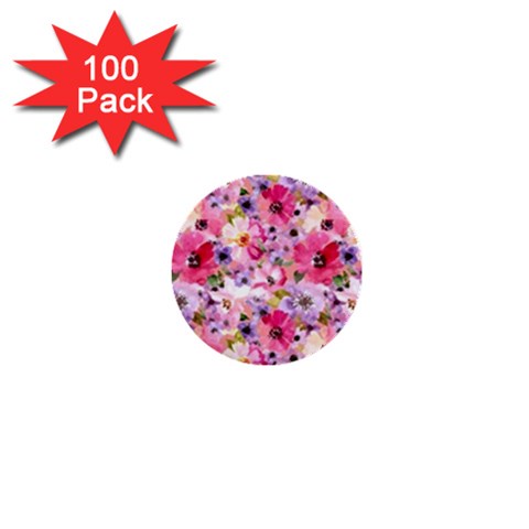 Pattern Seamless Texture Daisies 1  Mini Buttons (100 pack)  from ArtsNow.com Front