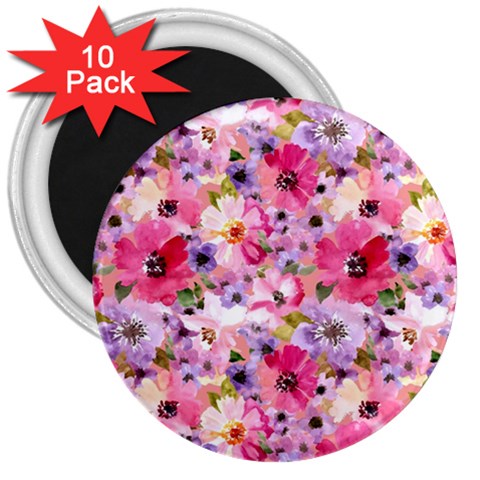 Pattern Seamless Texture Daisies 3  Magnets (10 pack)  from ArtsNow.com Front