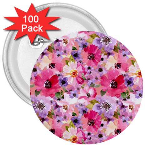 Pattern Seamless Texture Daisies 3  Buttons (100 pack)  from ArtsNow.com Front