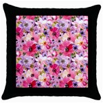 Pattern Seamless Texture Daisies Throw Pillow Case (Black)