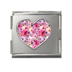 Pattern Seamless Texture Daisies Mega Link Heart Italian Charm (18mm)