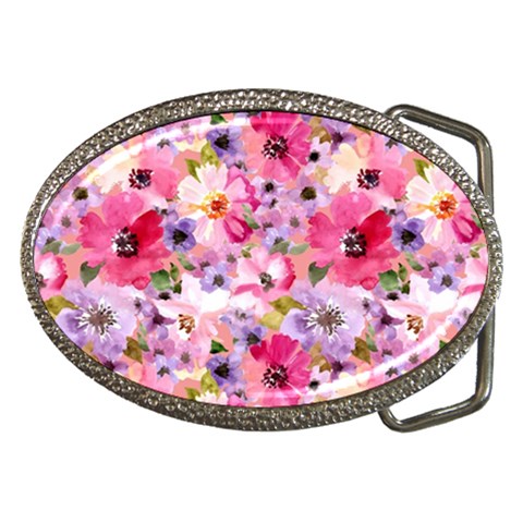 Pattern Seamless Texture Daisies Belt Buckles from ArtsNow.com Front