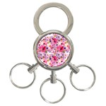 Pattern Seamless Texture Daisies 3-Ring Key Chain