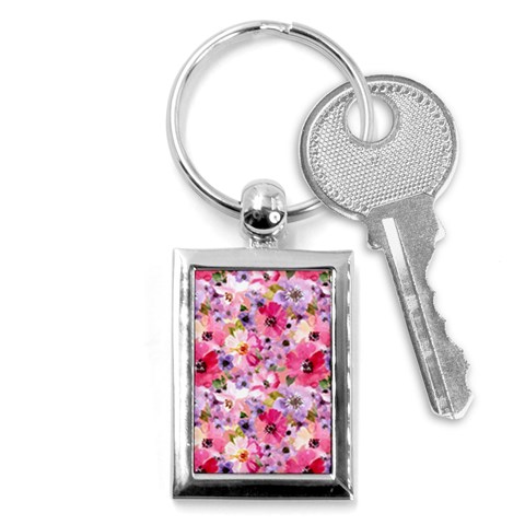 Pattern Seamless Texture Daisies Key Chain (Rectangle) from ArtsNow.com Front