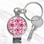 Pattern Seamless Texture Daisies Nail Clippers Key Chain