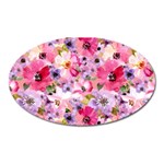 Pattern Seamless Texture Daisies Oval Magnet