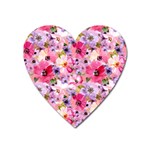 Pattern Seamless Texture Daisies Heart Magnet