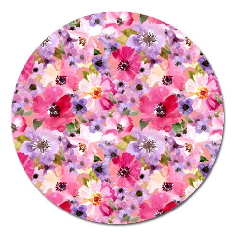 Pattern Seamless Texture Daisies Magnet 5  (Round) from ArtsNow.com Front