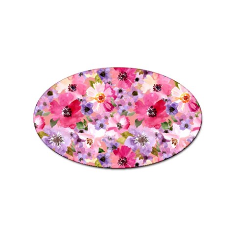 Pattern Seamless Texture Daisies Sticker Oval (10 pack) from ArtsNow.com Front