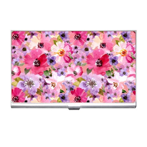 Pattern Seamless Texture Daisies Business Card Holder from ArtsNow.com Front