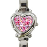 Pattern Seamless Texture Daisies Heart Italian Charm Watch