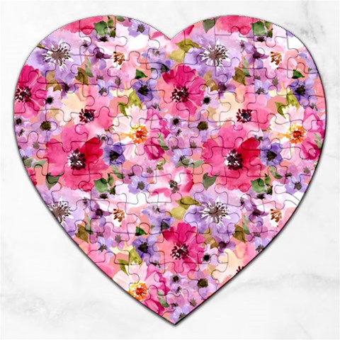 Pattern Seamless Texture Daisies Jigsaw Puzzle (Heart) from ArtsNow.com Front