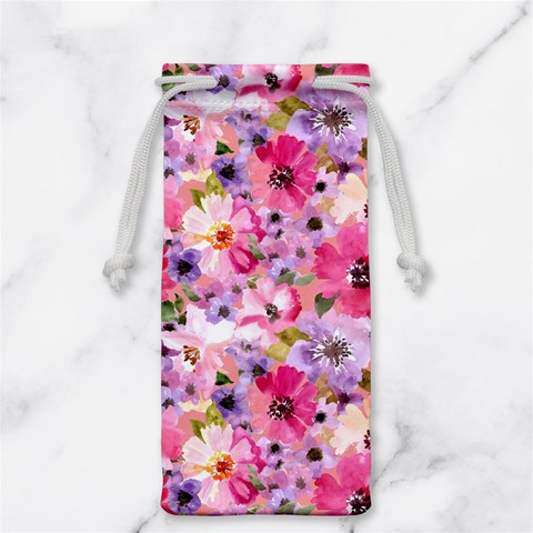 Pattern Seamless Texture Daisies Jewelry Bag from ArtsNow.com Back