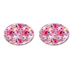 Pattern Seamless Texture Daisies Cufflinks (Oval)