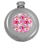 Pattern Seamless Texture Daisies Round Hip Flask (5 oz)