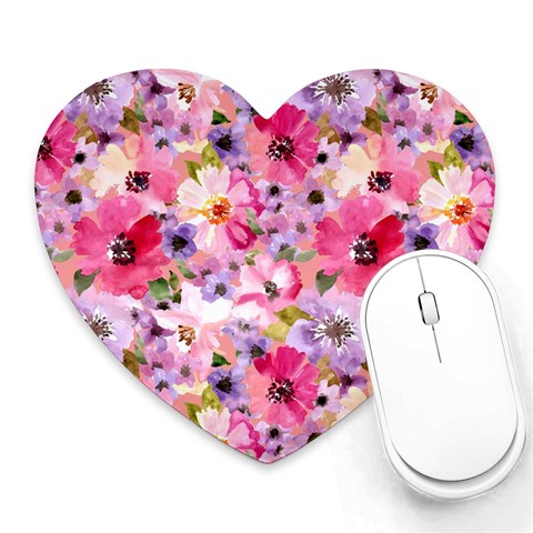 Pattern Seamless Texture Daisies Heart Mousepad from ArtsNow.com Front