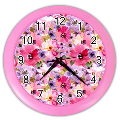 Pattern Seamless Texture Daisies Color Wall Clock from ArtsNow.com Front