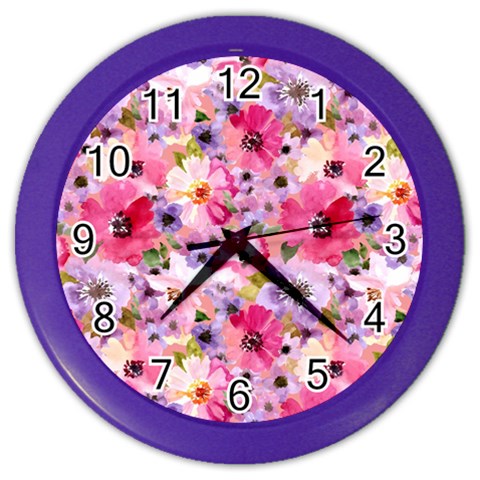 Pattern Seamless Texture Daisies Color Wall Clock from ArtsNow.com Front