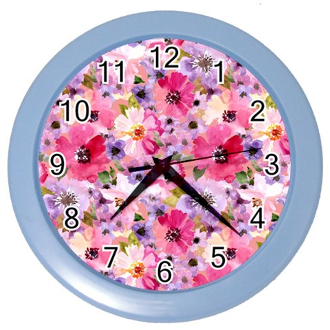 Pattern Seamless Texture Daisies Color Wall Clock from ArtsNow.com Front