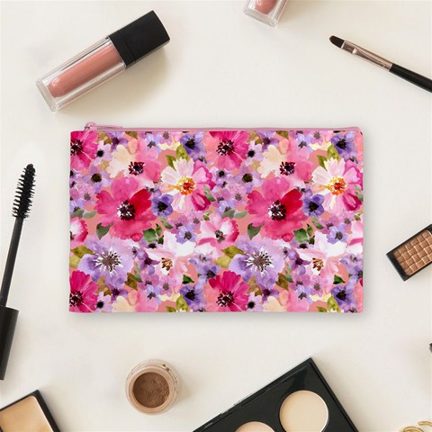 Pattern Seamless Texture Daisies Cosmetic Bag (Medium) from ArtsNow.com Front