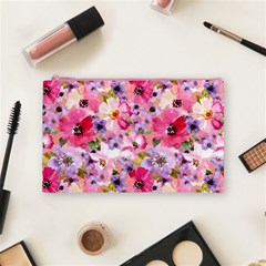 Pattern Seamless Texture Daisies Cosmetic Bag (Medium) from ArtsNow.com Front