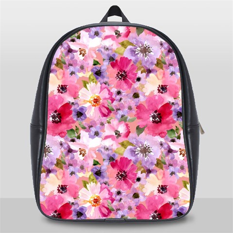 Pattern Seamless Texture Daisies School Bag (Large) from ArtsNow.com Front