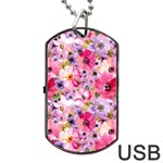 Pattern Seamless Texture Daisies Dog Tag USB Flash (One Side)