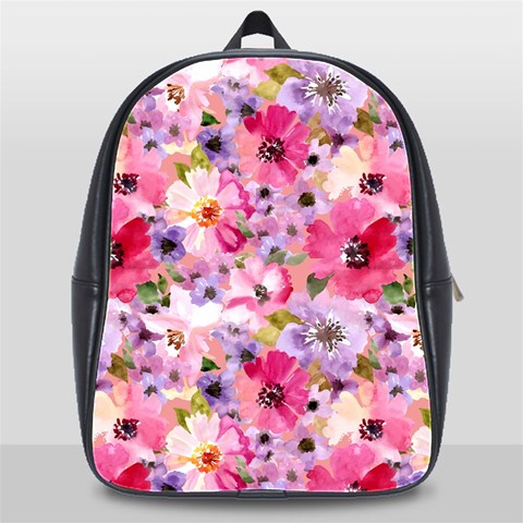 Pattern Seamless Texture Daisies School Bag (XL) from ArtsNow.com Front