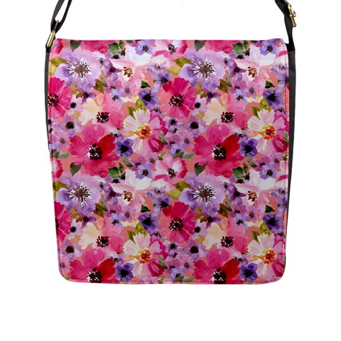 Pattern Seamless Texture Daisies Flap Closure Messenger Bag (L) from ArtsNow.com Front