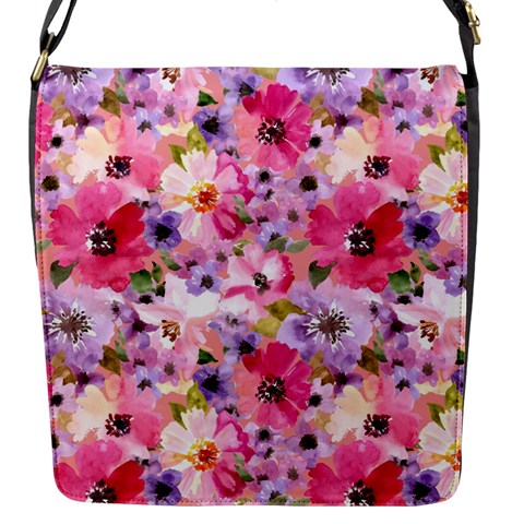 Pattern Seamless Texture Daisies Flap Closure Messenger Bag (S) from ArtsNow.com Front