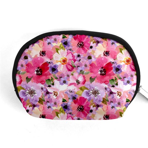 Pattern Seamless Texture Daisies Accessory Pouch (Medium) from ArtsNow.com Front