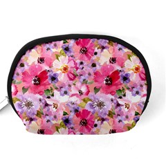 Pattern Seamless Texture Daisies Accessory Pouch (Medium) from ArtsNow.com Back