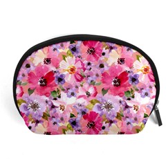 Pattern Seamless Texture Daisies Accessory Pouch (Large) from ArtsNow.com Front