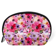 Pattern Seamless Texture Daisies Accessory Pouch (Large) from ArtsNow.com Back