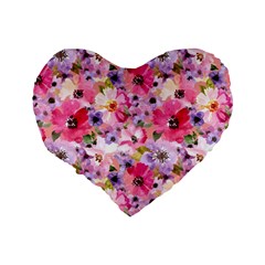 Pattern Seamless Texture Daisies Standard 16  Premium Flano Heart Shape Cushions from ArtsNow.com Back