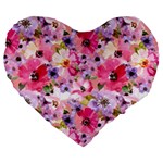 Pattern Seamless Texture Daisies Large 19  Premium Flano Heart Shape Cushions