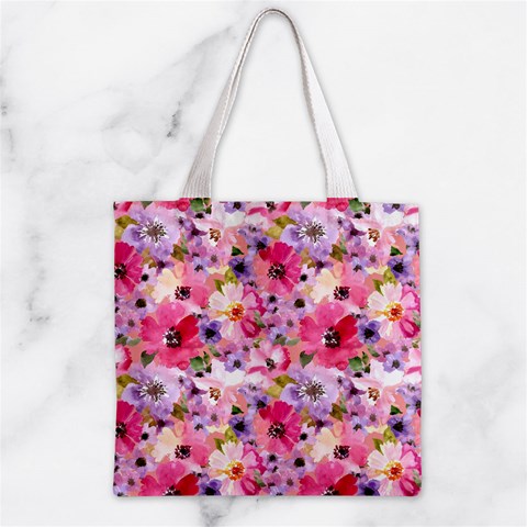 Pattern Seamless Texture Daisies Zipper Grocery Tote Bag from ArtsNow.com Front