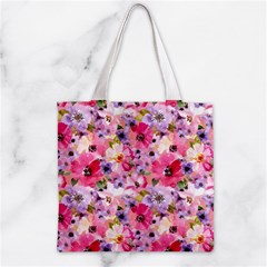 Pattern Seamless Texture Daisies Zipper Grocery Tote Bag from ArtsNow.com Front