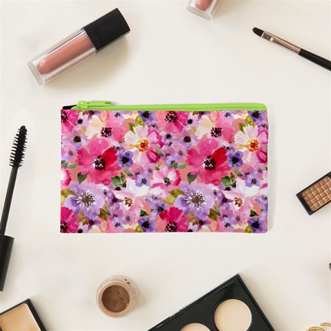 Pattern Seamless Texture Daisies Cosmetic Bag (XS) from ArtsNow.com Front