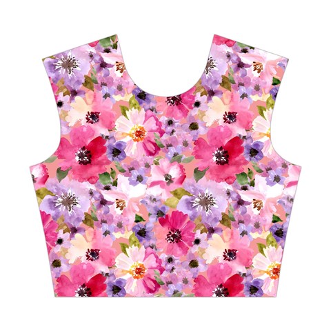 Pattern Seamless Texture Daisies Cotton Crop Top from ArtsNow.com Front