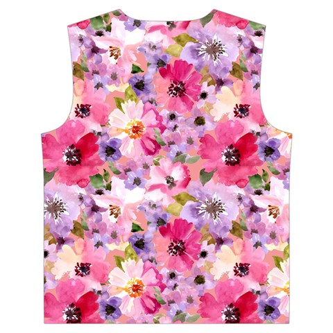 Pattern Seamless Texture Daisies Kid s Button Up Puffer Vest from ArtsNow.com Back